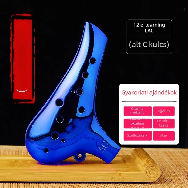 12‑lyukú ocarina, gyanta anyagú, ac-tonus, középtónusú C, kezdőknek