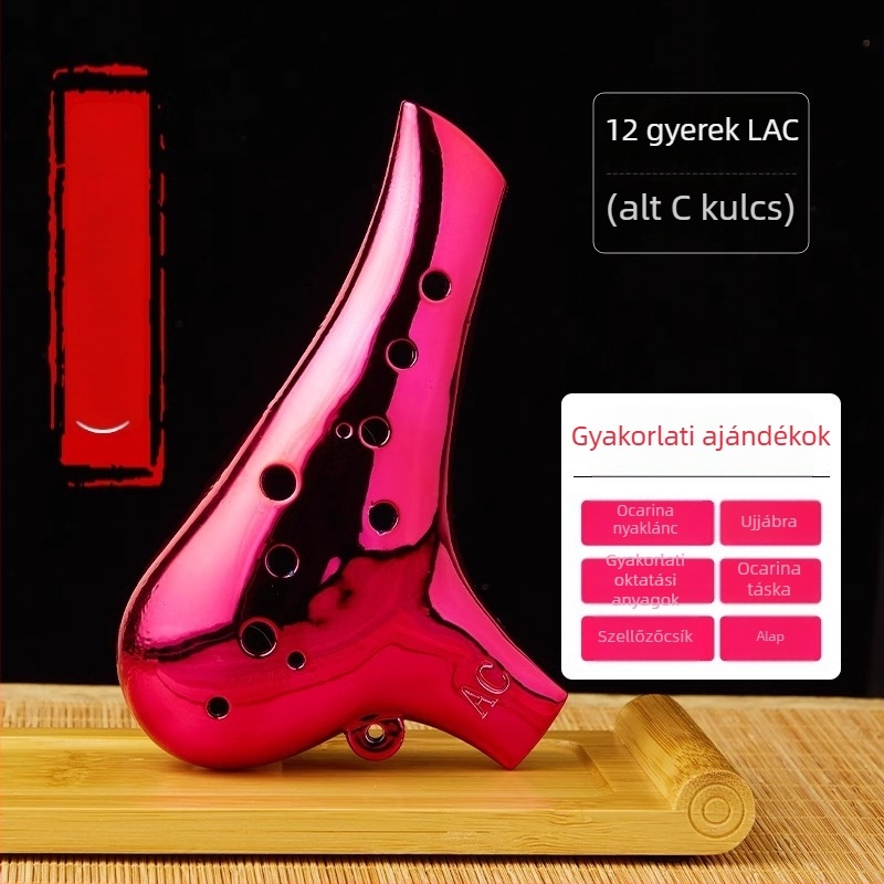 12‑lyukú ocarina, gyanta anyagú, ac-tonus, középtónusú C, kezdőknek