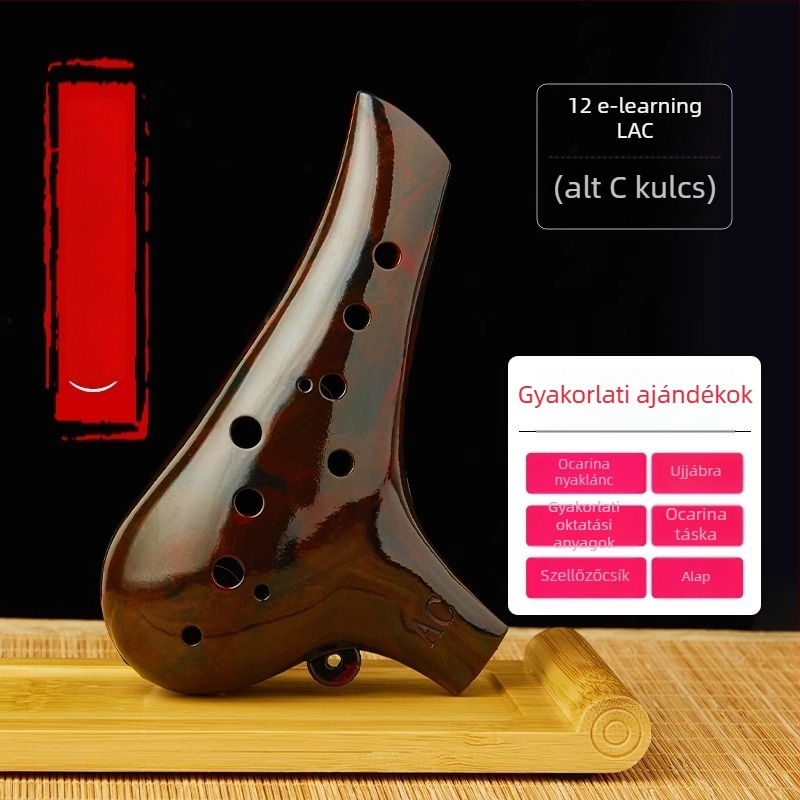 12‑lyukú ocarina, gyanta anyagú, ac-tonus, középtónusú C, kezdőknek