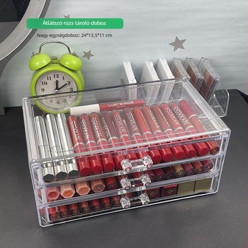 Rúzs tároló doboz, egymásra rakható, egyszínű mintázat, kapacitás 10 L felett, polisztirol (PS) anyag, modern minimalista stílus