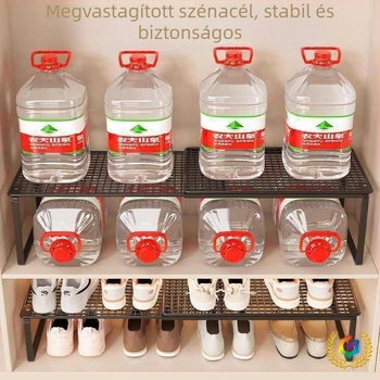 Xida bővíthető cipőszekrény hat polccal a cipők tárolására, cipőállvány elválasztó és szekrénypolc