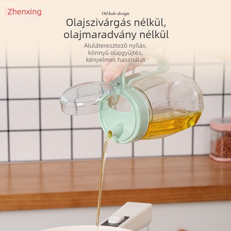 Üvegből készült olajtartó üveg automatikus nyitás-zárás funkcióval, nyomtatott logóval, modern minimalista stílus