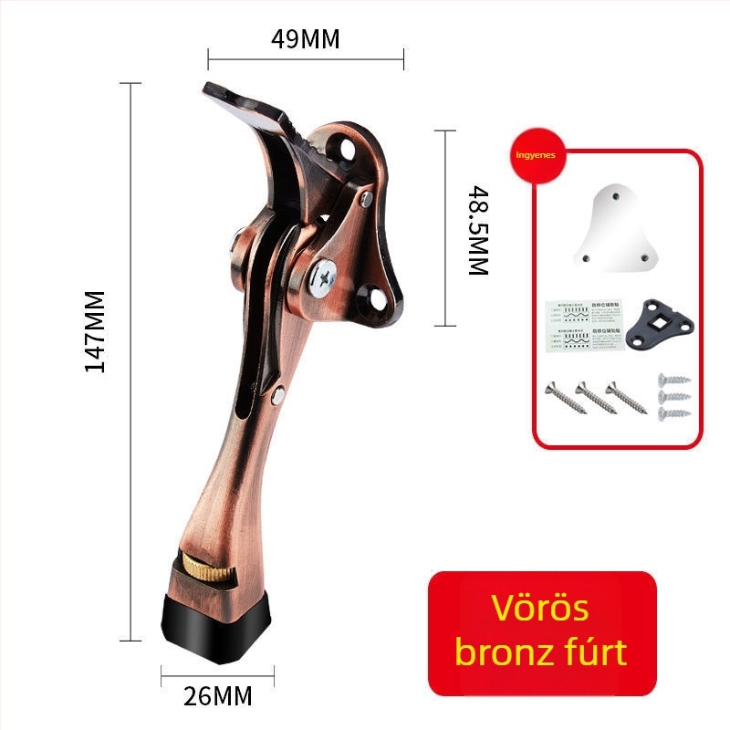 Ajtóstop gumírozott felsőrésszel, ötvözet testtel, modell 1, új kínai stílus