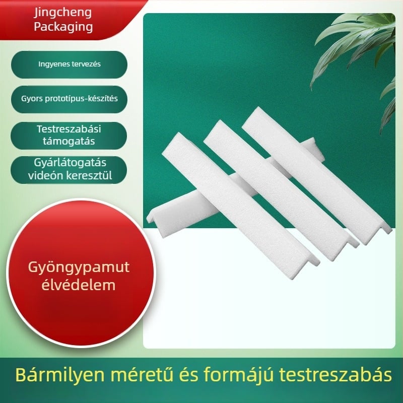 Gyöngyház habból készült sarokvédő csomagoláshoz