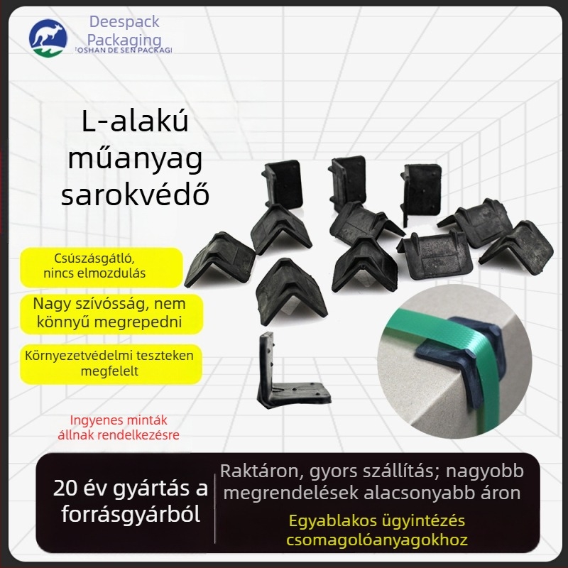 L alakú sarokvédők csomagoláshoz – kartondobozok, kő, üveg és bútorok számára; megerősítve a biztonságos sarok-rögzítéséhez.