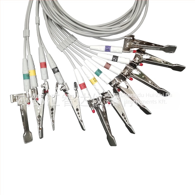 Állatorvosi EKG monitor, többfunkciós EKG, krokodil-csipesz elektródák, Huizhida VA01