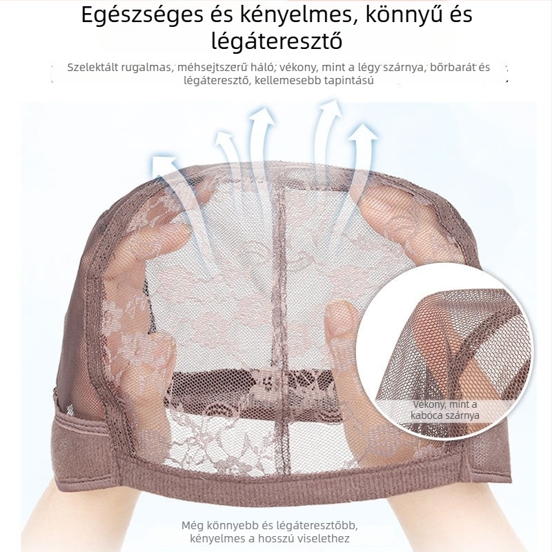Természetes hajból készült teljes fejfedős paróka középkorú nőknek, középhosszú, göndör hajjal