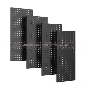 Szénacél pegboard falpanel, összecsukható és mozgatható, beépített csavaros rögzítés, 8+ szintű, fali szervező