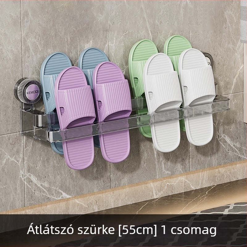 Kétpolcos falra szerelhető papucs tároló szívókorongokkal