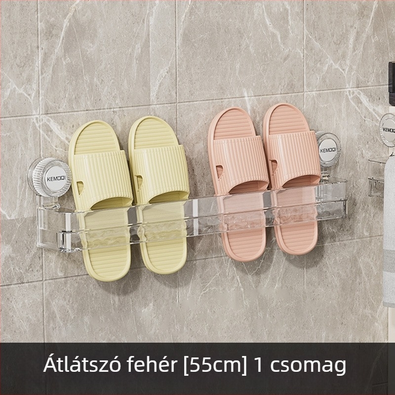 Kétpolcos falra szerelhető papucs tároló szívókorongokkal