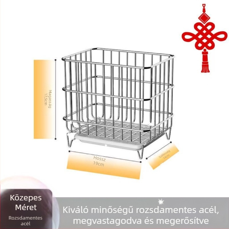 Konyhai vágódeszka tároló kosár, rozsdamentes acélból készült vízelvezető tartó, munkalapra illeszkedő