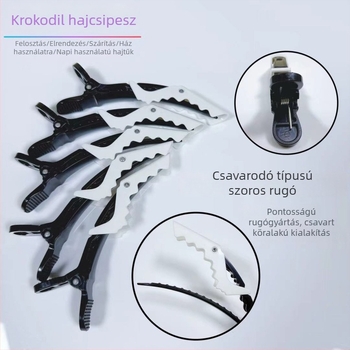 Aligátor hajcsipeszek festéshez és szakaszoláshoz – professzionális szalonklippek