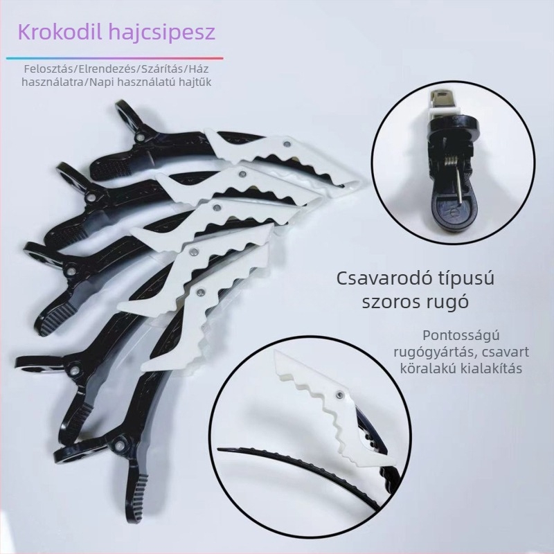 Aligátor hajcsipeszek festéshez és szakaszoláshoz – professzionális szalonklippek