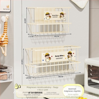 Mágneses hűtő tároló állvány – oldalsó, 1 szint, szénacél, egyszerű modern dizájn, szerelés szükséges