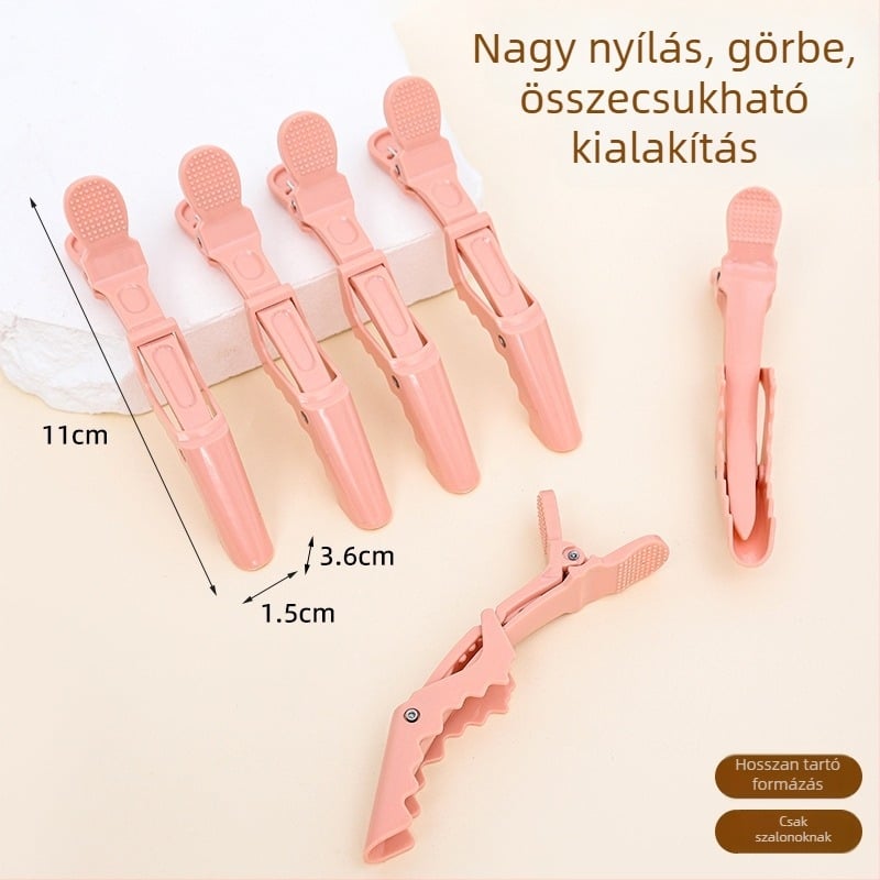 Ouya hajkészítő csipesz: krokodil formájú csipesz és duckbill pozicionáló stílus klipek, fodrászatra és otthoni használatra