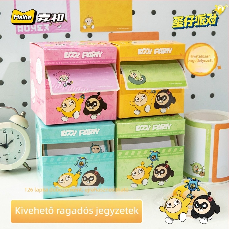 Maihe Eggman Party kihúzható ragasztós jegyzetek – Elegáns jegyzetek írásához, IP-licencelt anime játék