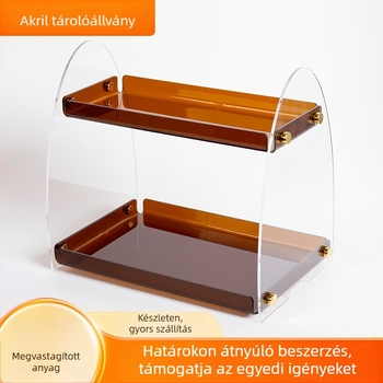 Akril 2-rétegű sminktartó asztalra – Minimalista stílus