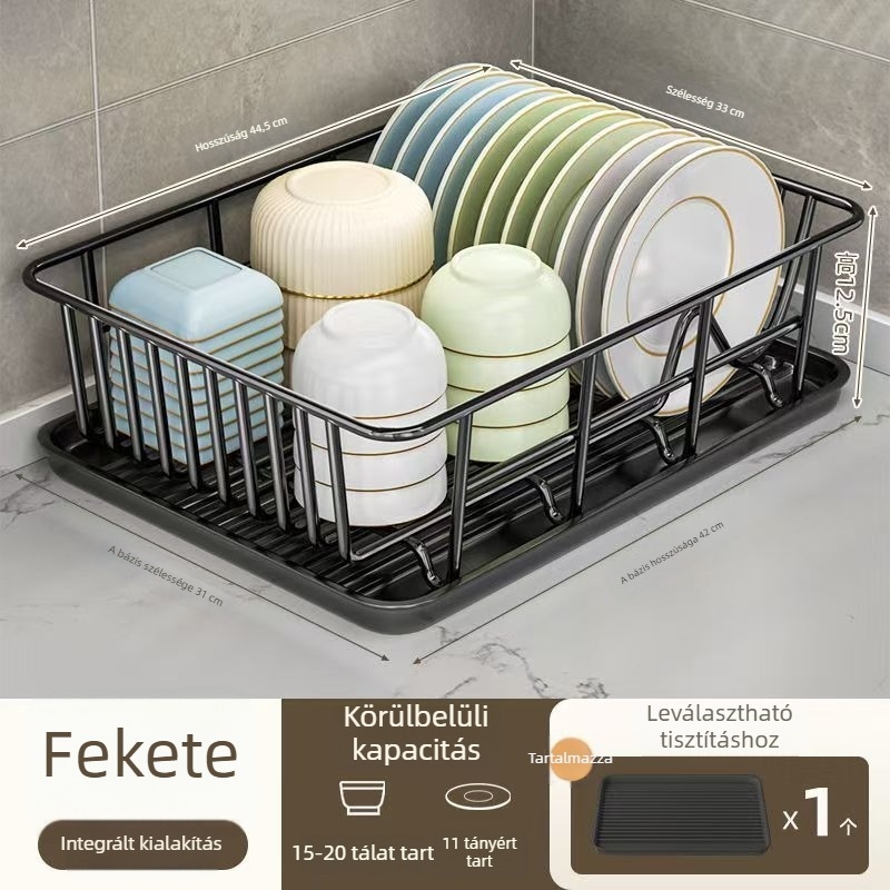 Konyhai edényállvány, 304 rozsdamentes acélból, összecsukható, többfunkciós