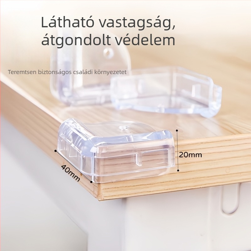 Áttetsző szilikon sarokvédők gyerekbútorokhoz — ajtókhoz, ablakokhoz, asztalokhoz és székekhez
