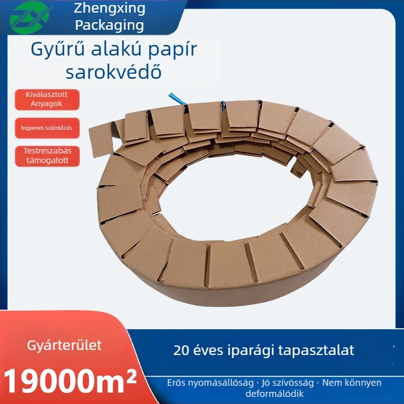 Kartonpapírból készült gyűrű alakú sarkvédő, csomagoláshoz és otthoni dekorációhoz, vastagított kivitel