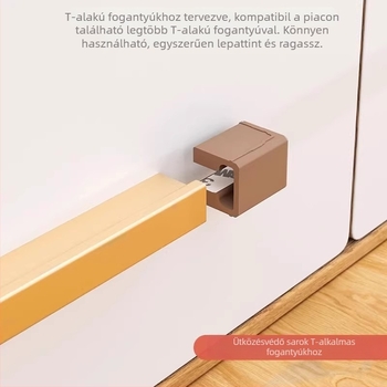 Szilikon sarokvédő bútorokhoz – T-alakú élvédő fiók- és ruhásszekrény fogantyúkhoz, gyermekbiztonság