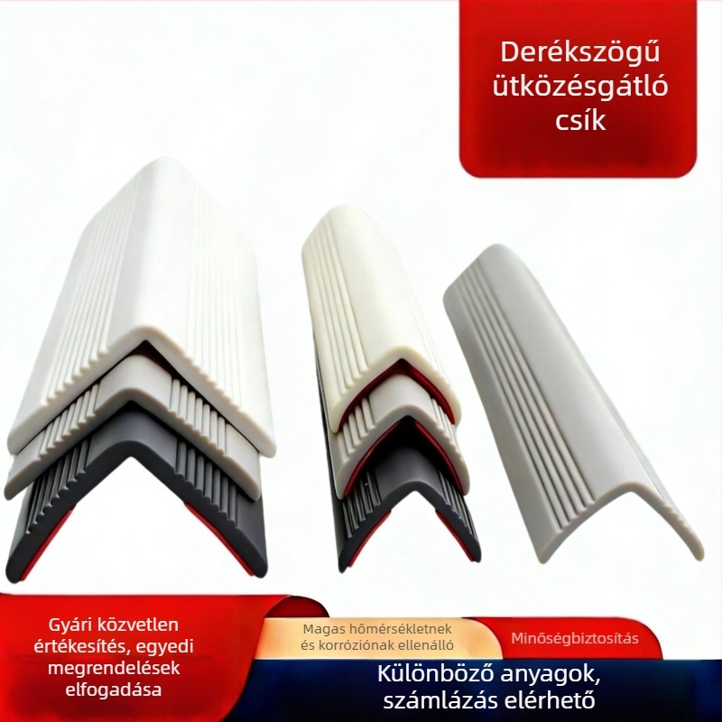 PVC öntapadós derékszögű élvédő szalag gyerekeknek – lépcső és bútorok védelmére