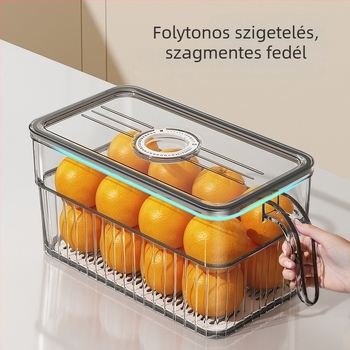 Kétoldalas átlátszó hűtőtároló doboz — élelmiszerbiztos, megőrzi a frissességet, zárt dizájn, gyümölcsök, zöldségek és tojások számára