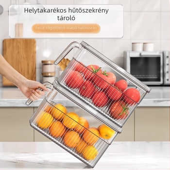 Kétoldalas átlátszó hűtőtároló doboz — élelmiszerbiztos, megőrzi a frissességet, zárt dizájn, gyümölcsök, zöldségek és tojások számára