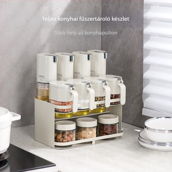 Fali fűszerrács rozsdamentes acélból – konyha, fűszertartók tárolása, fúrás nélküli felszerelés