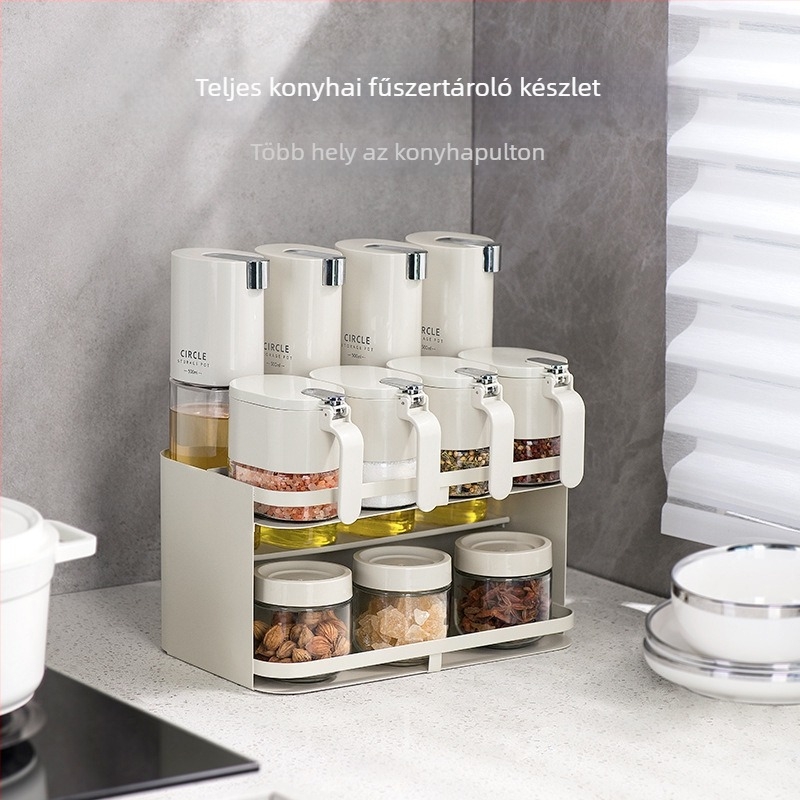 Fali fűszerrács rozsdamentes acélból – konyha, fűszertartók tárolása, fúrás nélküli felszerelés