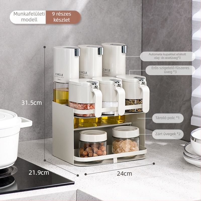 Fali fűszerrács rozsdamentes acélból – konyha, fűszertartók tárolása, fúrás nélküli felszerelés