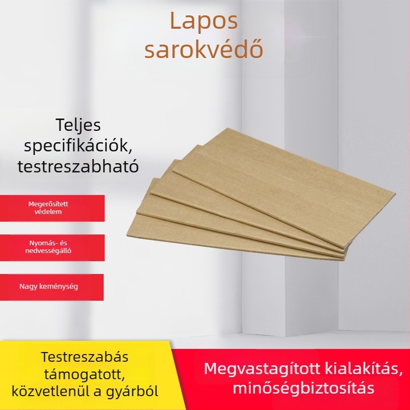 Rögzített sarkvédő kartondobozokhoz, nyomásálló, vízálló papíralapú élvédő