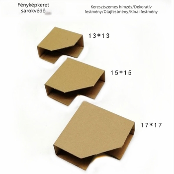 Fehér kraftpapír sarokvédő, L-alakú, univerzális a fényképkeretekhez és keresztszemes dekorációkhoz.