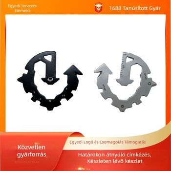 15 az 1-ben EDC eszközkártya — rozsdamentes acél, többfunkciós eszköz kültérre, otthonra és gyűjteménybe