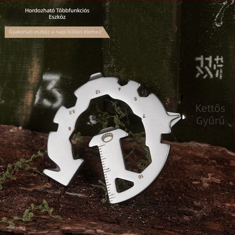 15 az 1-ben EDC eszközkártya — rozsdamentes acél, többfunkciós eszköz kültérre, otthonra és gyűjteménybe