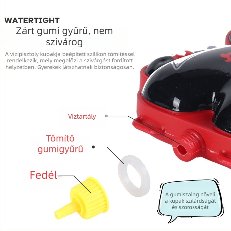 Hátizsákos vízipisztoly - Műanyag játék 4–6 éveseknek, 3C tanúsított