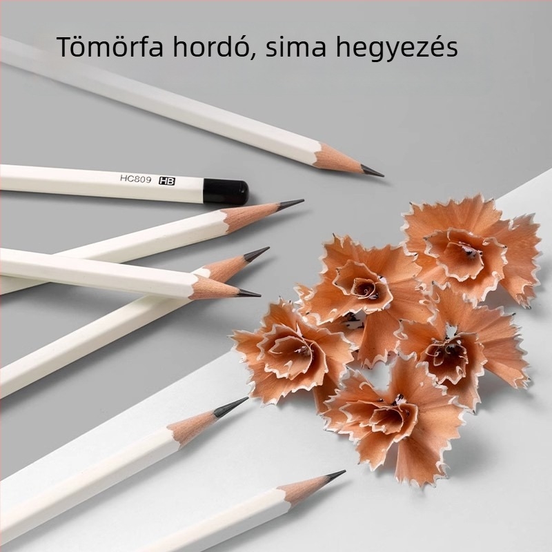 Gravírozott fehér fa ceruza általános iskolások számára, első és második osztályosoknak, testreszabható HB/2B ceruza