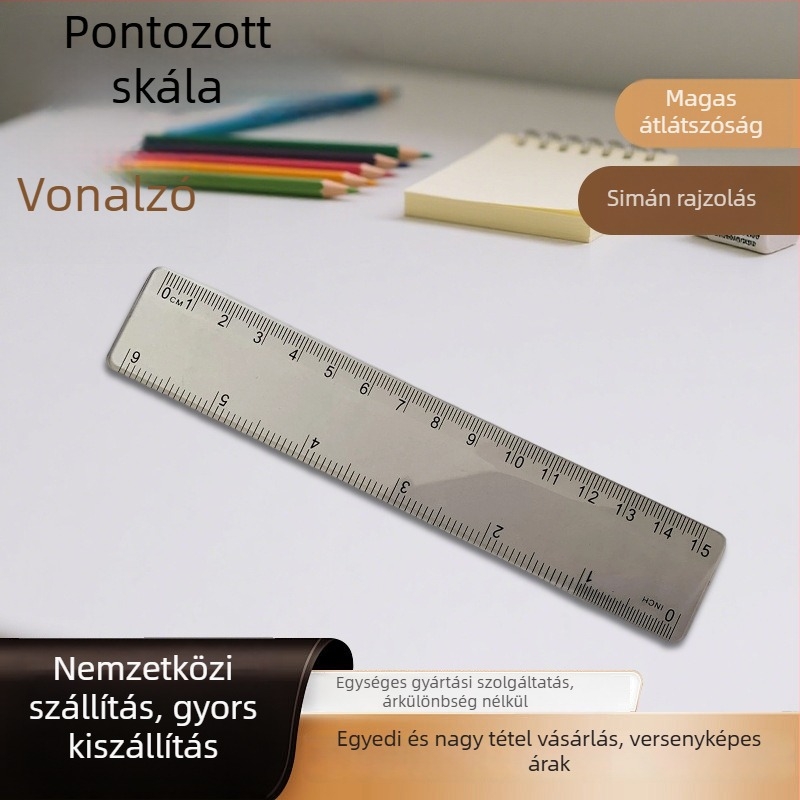 LVYING LY023 műanyag egyenes vonalzó, modell LY023, tömeg 9 g, centiméteres vonalzó, egyéni logó nyomtatás
