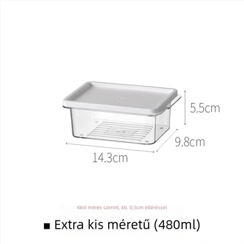 Frissességmegőrző doboz - egyszerű stílus, egymásra tehető, PET+PE élelmiszerminőségű anyag, fagyasztóhoz zárható