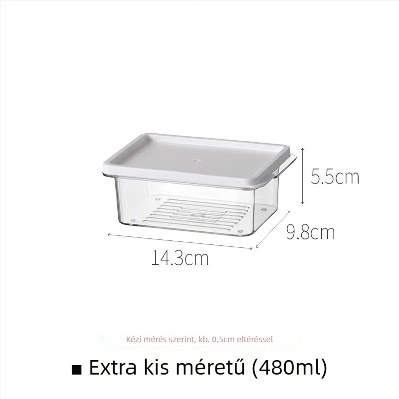 Frissességmegőrző doboz - egyszerű stílus, egymásra tehető, PET+PE élelmiszerminőségű anyag, fagyasztóhoz zárható