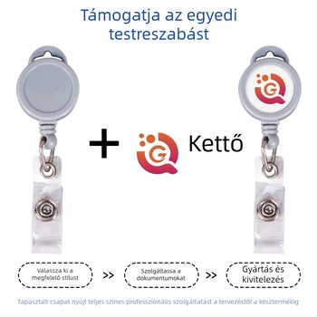 Egyedi Snap-On csat kampusz ID-kártyához mellékjelvény és tanúsítványzseb – ABS, teherbírás 80, nyúlás 60, logónyomtatás, egyedi feldolgozás