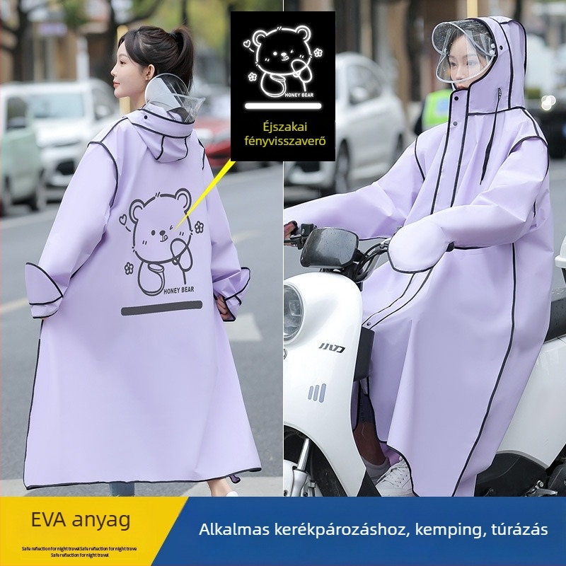 Egyrészes EVA esőköpeny felnőtteknek, motorkerékpár/elektromos autóhoz, testreszabható