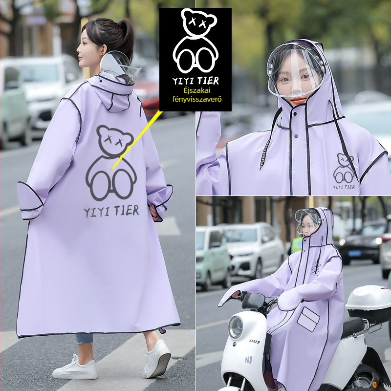 Egyrészes EVA esőköpeny felnőtteknek, motorkerékpár/elektromos autóhoz, testreszabható