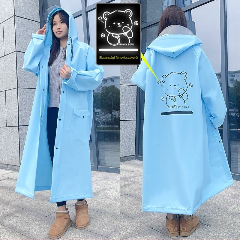 Egyrészes EVA esőköpeny felnőtteknek, motorkerékpár/elektromos autóhoz, testreszabható