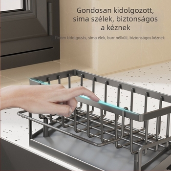 Kaihong műanyag összecsukható, többfunkciós falra szerelhető konyhai mosogató rendező, telepítés nélkül