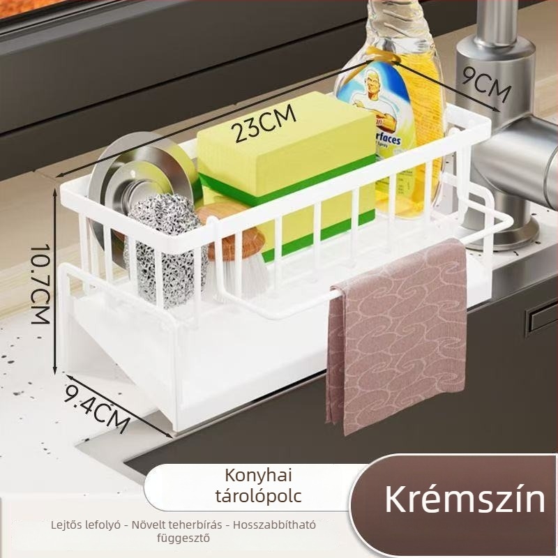 Kaihong műanyag összecsukható, többfunkciós falra szerelhető konyhai mosogató rendező, telepítés nélkül