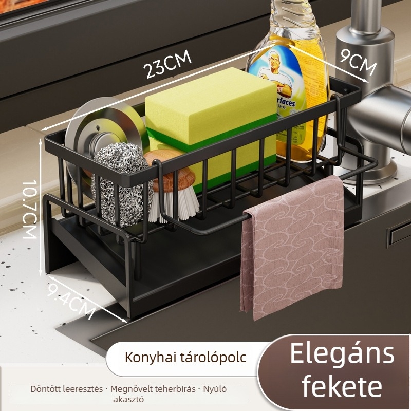 Kaihong műanyag összecsukható, többfunkciós falra szerelhető konyhai mosogató rendező, telepítés nélkül