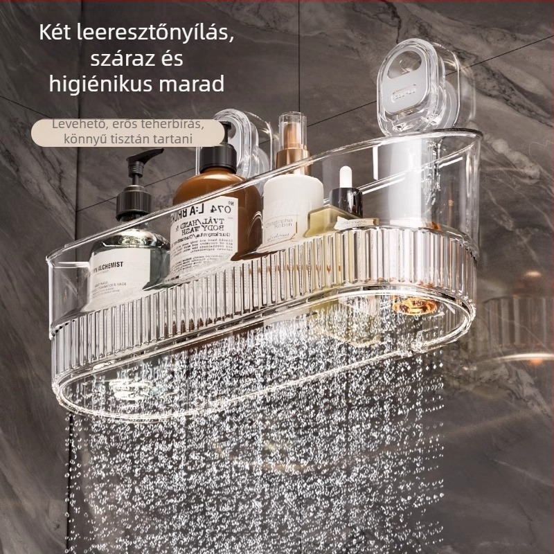Fali szívóval rögzíthető tároló – 10 darabos készlet, egy szint, mozgatható, telepítés nélkül, fúrás nélkül, sminkhez, konyhához és fürdőszobához