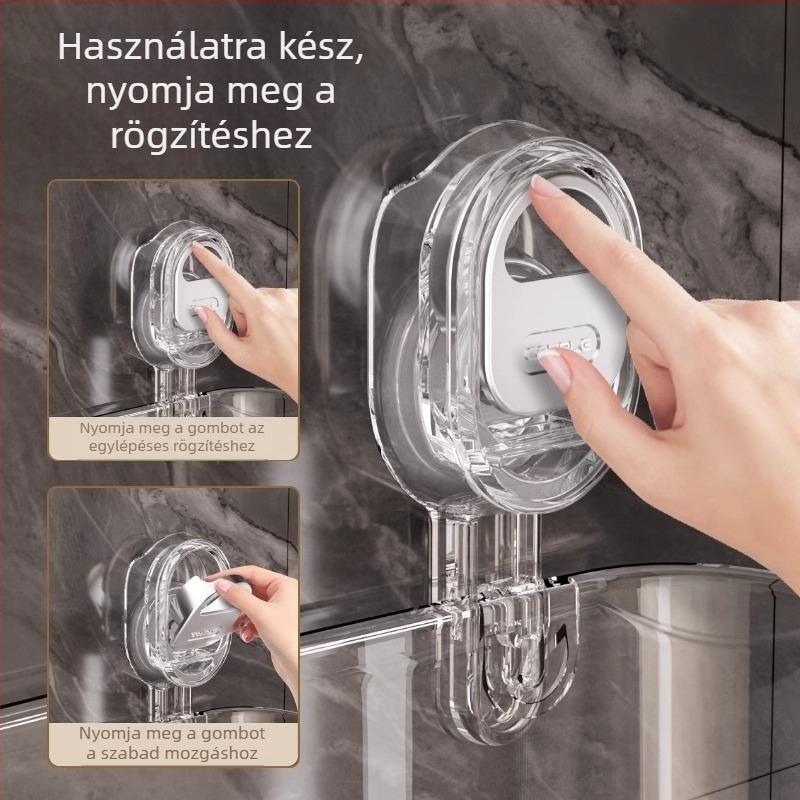 Fali szívóval rögzíthető tároló – 10 darabos készlet, egy szint, mozgatható, telepítés nélkül, fúrás nélkül, sminkhez, konyhához és fürdőszobához