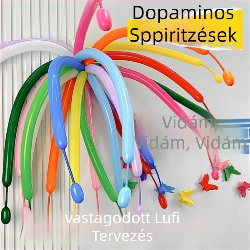 Latex ünnepi lufi, hosszú csík alakú tűzijáték forma, nyomtatás nélküli, karácsonyra, Valentin-napra, Tavaszi Fesztiválra, esküvőkre